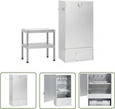 Bol.com The Living Store Rookoven Tafel - 44.5 x 29 x 83 cm - Staal - Verzinkt - Inclusief S-vormige haken en roosters aanbieding