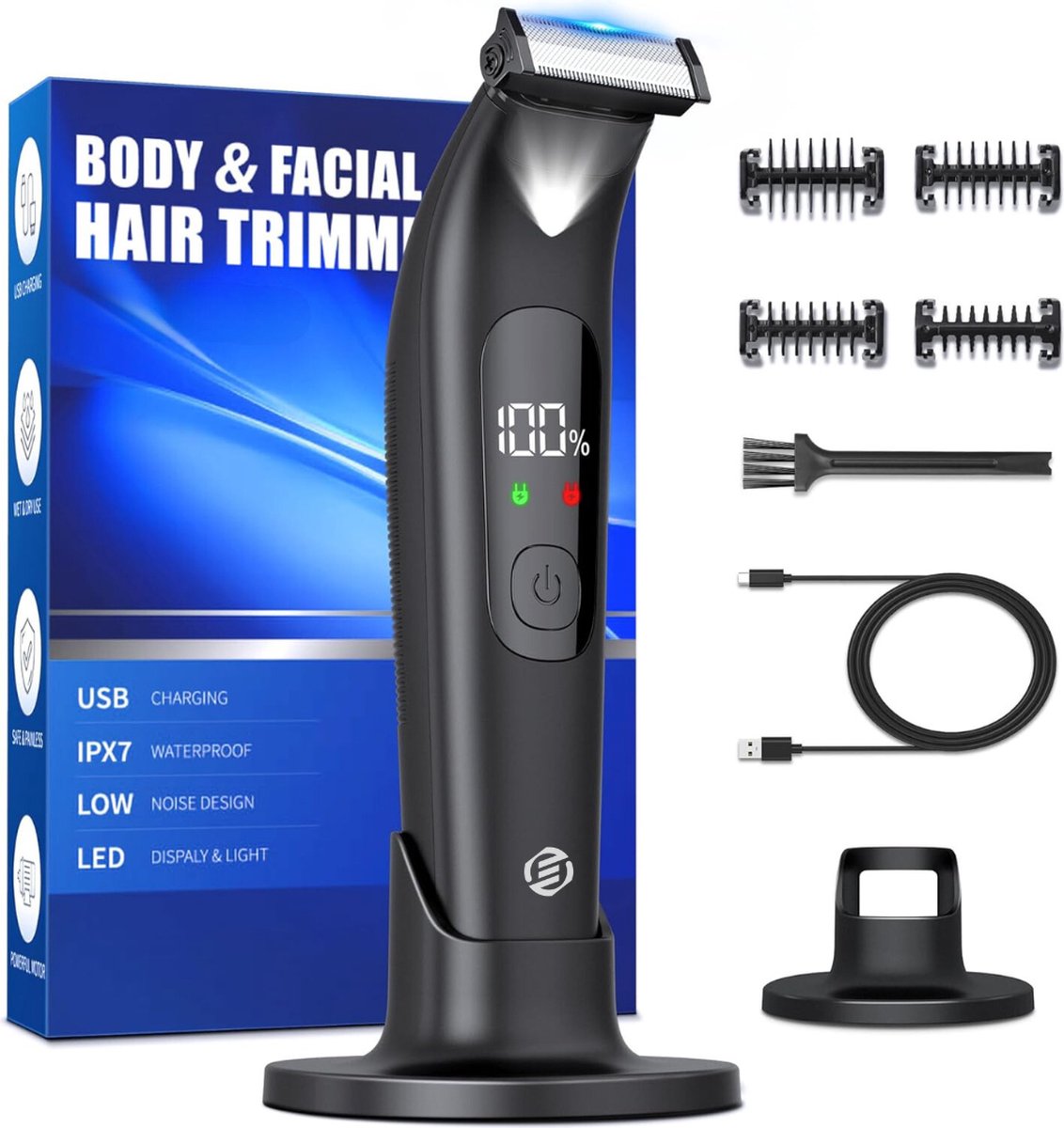 Equivera Bodygroomer Mannen - Trimmer Heren - Body Trimmer Mannen - Veilig Scheren - Scheerapparaat - Schaamhaar Trimmer Mannen - Trimmer Mannen Schaamstreek