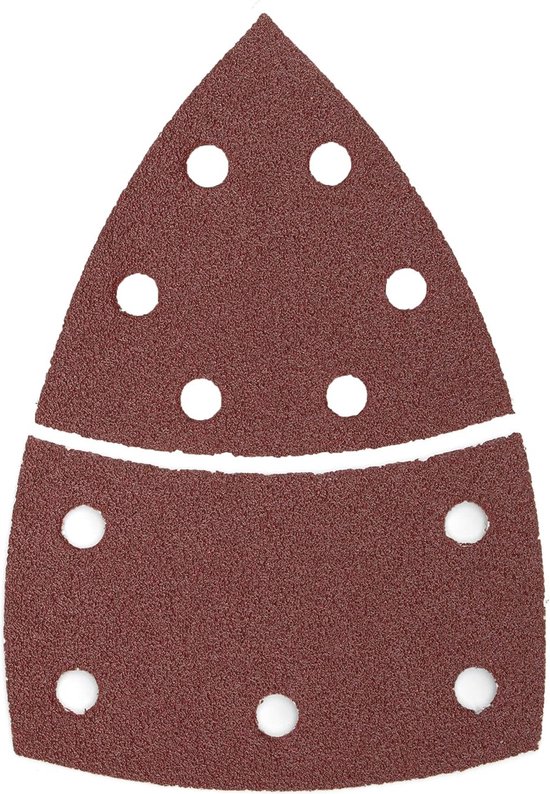 KONGMING 50 Stuks schuurpapier voor driehoekslijper met klittenband Korrel 180 schuurbladen 11 gaten voor detail-schuurmachine