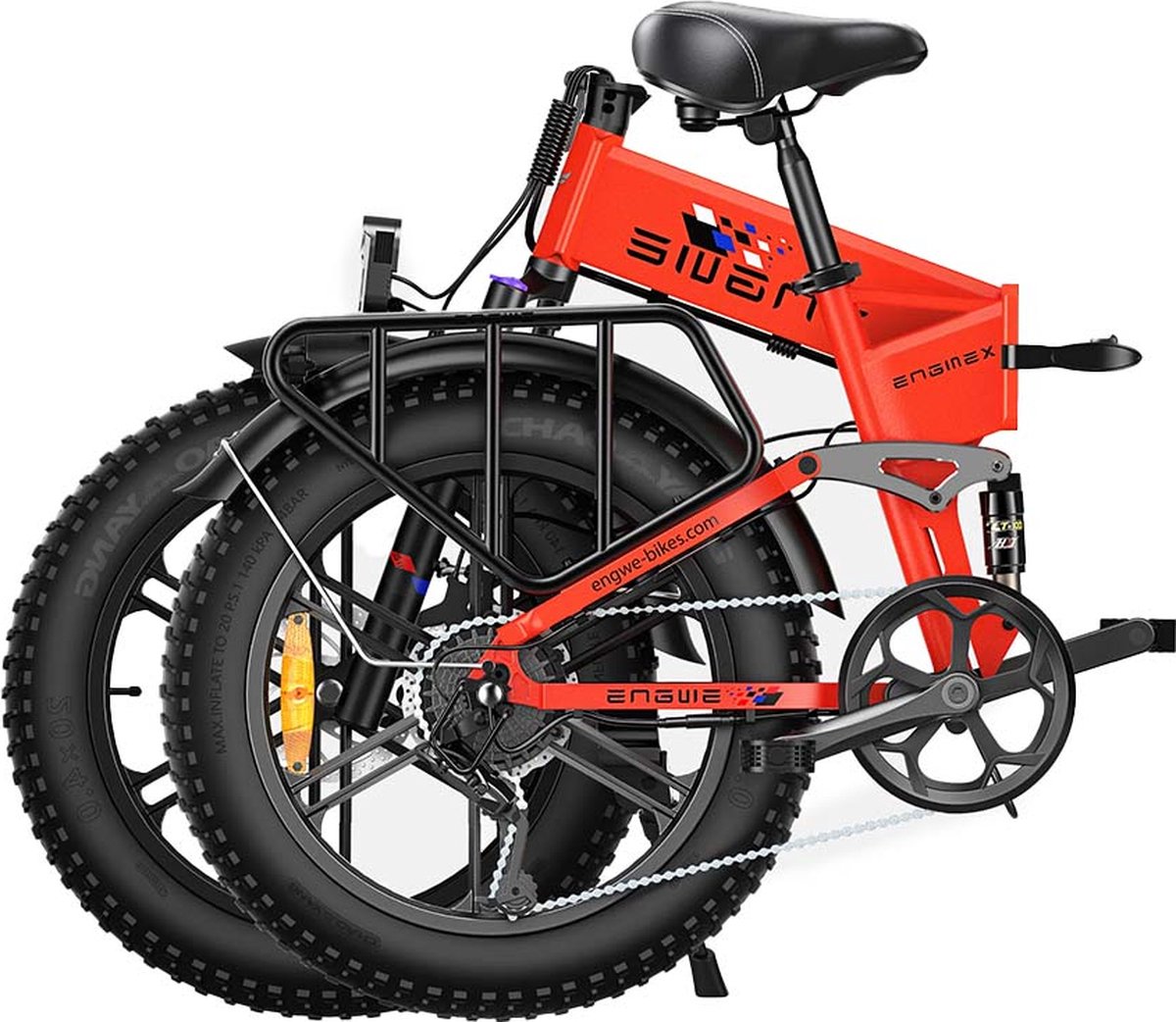 Engwe Engine X Fatbike Elektrische Vouwfiets - Rood thumbnail 2