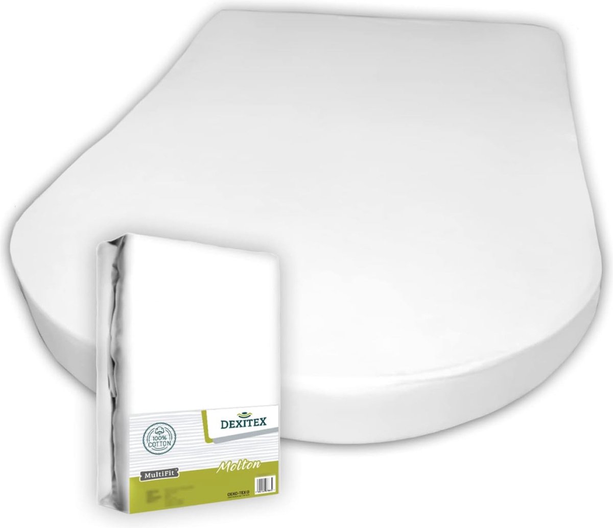 Molton Matrasbeschermer voor Queensbed (135-160cm x 210cm) - Oeko-TEX, 100% Katoen, Wit