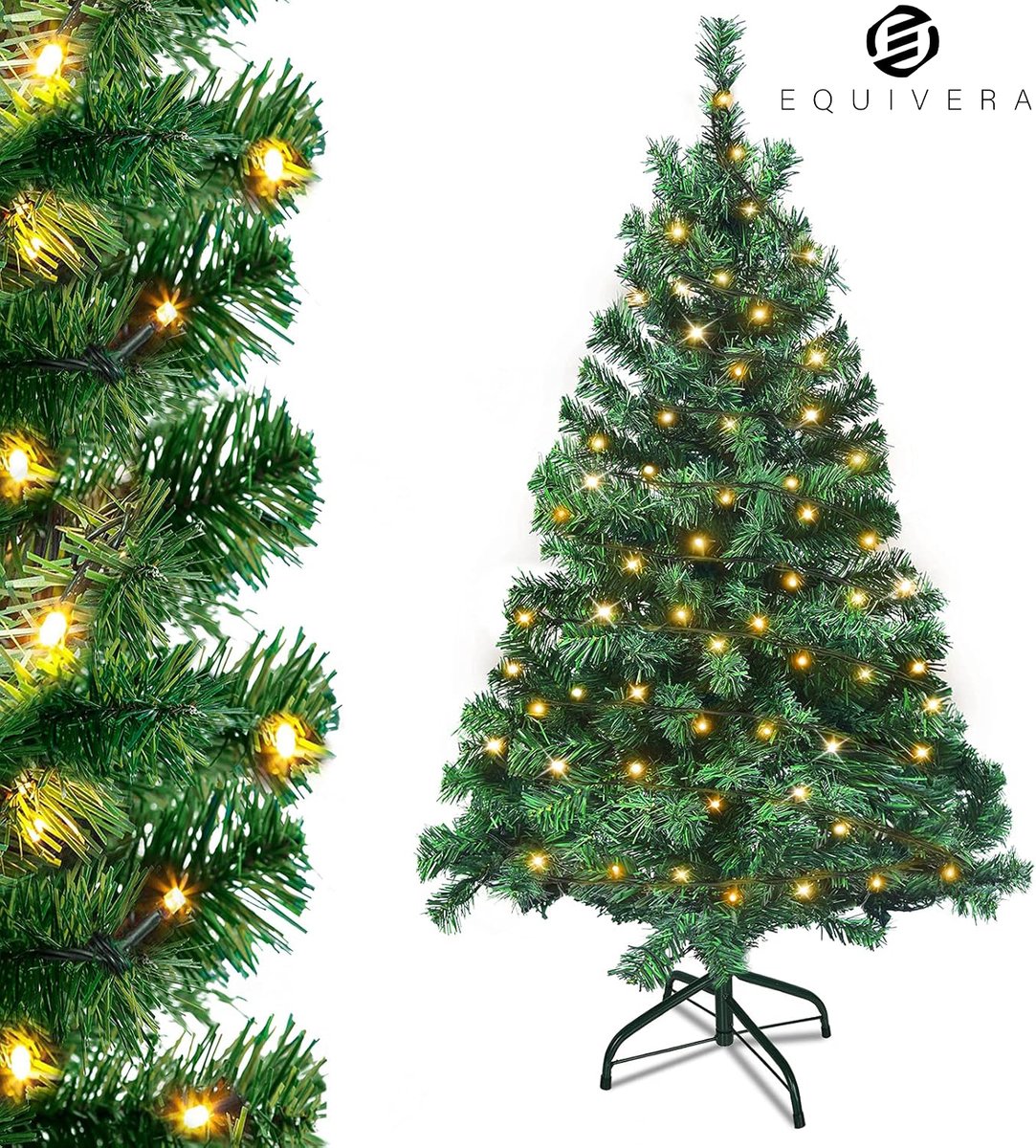 Equivera Kerstboom met Verlichting en Sneeuw - Kerstboom - Kerstboom met Sneeuw - Kerstboom met Verlichting