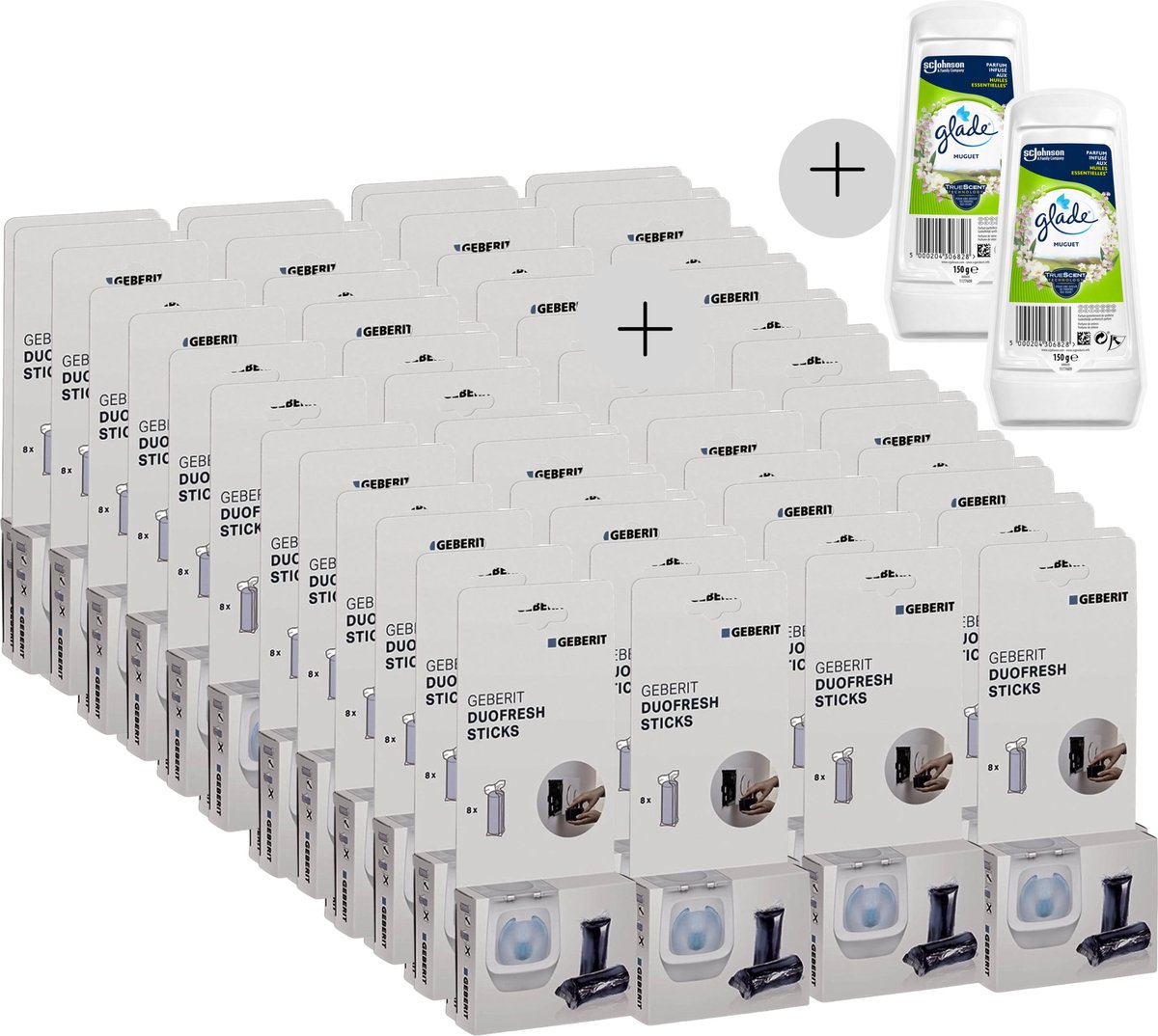 Goedkoopste Geberit DuoFresh Sticks - mega verpakkingen verpakking - 384 stuks met 2 gratis luchtverfrissers