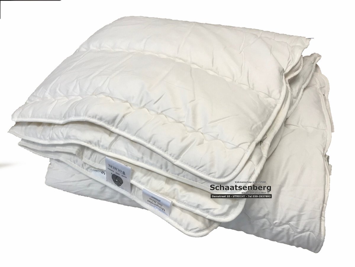 Morgenster Natuurlijk Texel 4 seizoenen topklasse wol dekbed met satijn tijk 240x200 cm