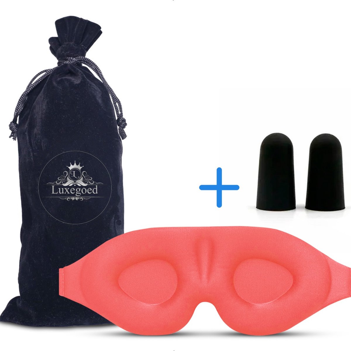 Luxegoed - Oogmasker Slaap - Oogmasker - Slaapmasker - Maskers - Mask - Slaapmasker Vrouwen - Slaapmasker Kinderen - Slaapmasker Mannen - 3D - Oranje