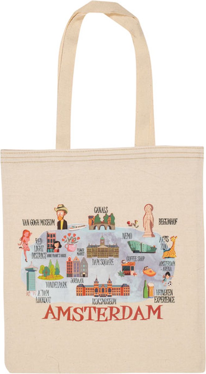 Canvas Tas - City Sign Amsterdam - katoenen tas - schoudertas dames - tassen dames - schoudertassen