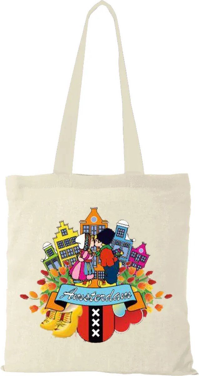 Canvas Tas - kussend paar - katoenen tas - schoudertas dames - tassen dames - schoudertassen