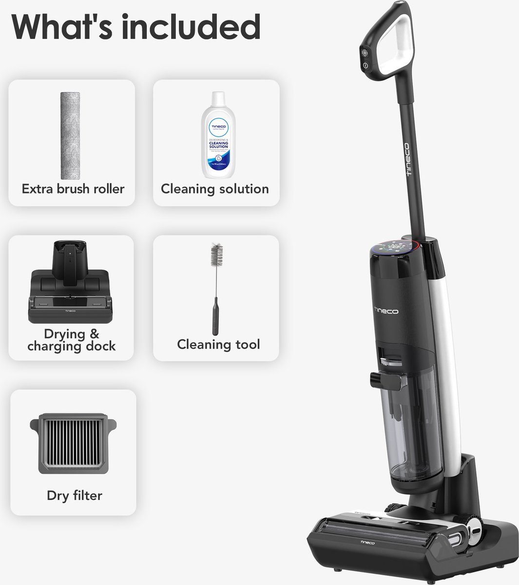 Tineco Floor One S7 Flashdry Pet - Vloerreiniger - draadloos - Stofzuigt en dweilt en droogt harde vloeren tegelijkertijd - 40 min accuduur – foto 2