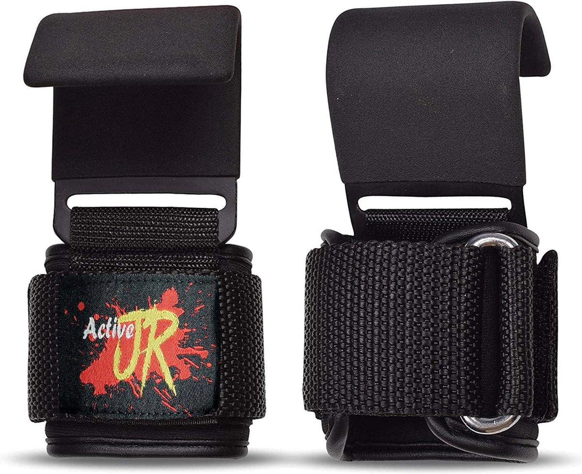 Grip haken - Gewichtheffen 8 mm neopreen - Paar hefpolsbanden - Deadlift trainingsriemen