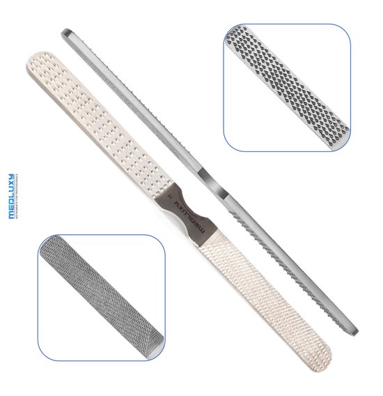 MEDLUXY® Pro - Professionele Eeltvijl / Voetrasp - 4-zijdig - RVS - 15 cm - ML0046 [callus verwijderen]