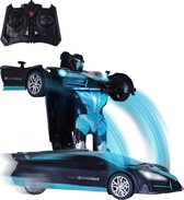 RC Auto Robot - 2-in-1 Radiografisch Bestuurbare Auto - Speelgoed Autos Jongens - RC Auto Volwassenen en Kinderen - Transformer - Race Auto Afstandbestuurbaar - Voor Binnen en Buiten - RC Car Offroad - Stuntauto - Oplaadbaar - Zwart - Silvergear