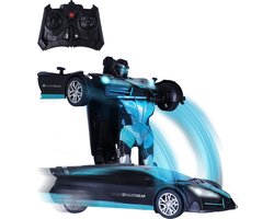foto van Silvergear Bestuurbare Auto Robot - Speelgoed Autos Jongens - Rc Auto - Rc Car - Transform - Zwart