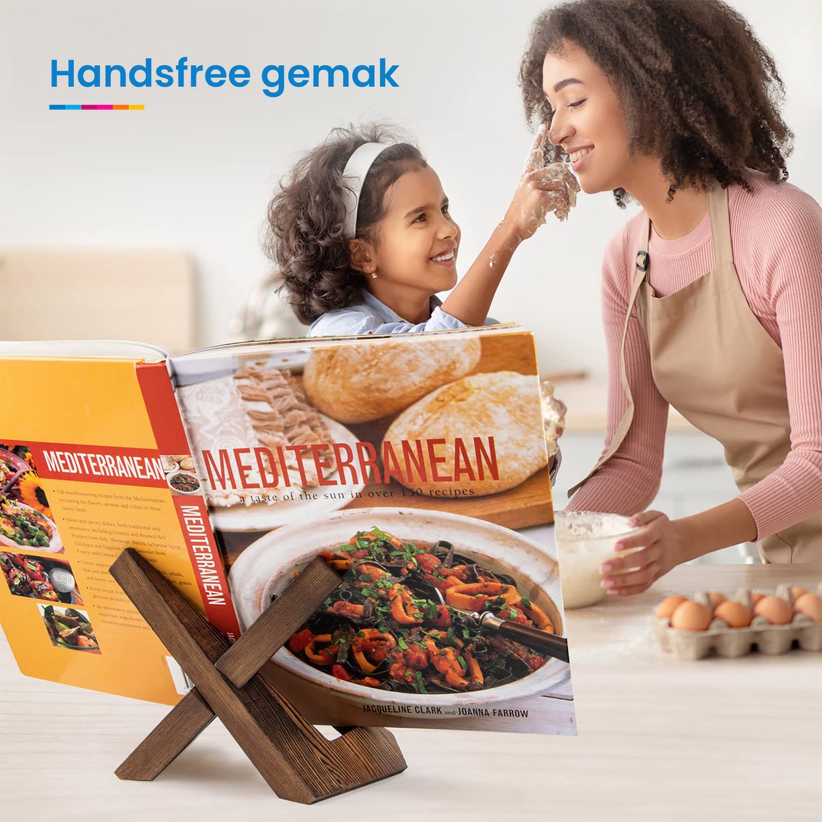 YONO Luxe Boekenstandaard Hout - Boeken Houder - Kookboek Standaard - Compact en Duurzaam — cadeau in Kookcadeaus - foto 2