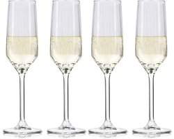 alpina Champagneglazen 22cl - Champagne Glazen Set 4 stuks - ook Geschikt als Cava en Prosecco Glazen - Champagneflutes - Vaatwasserbestendige Glazenset