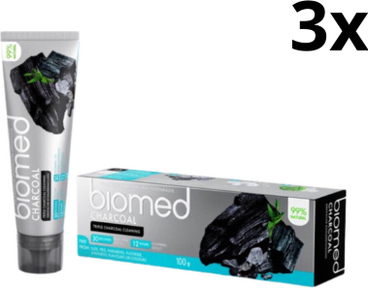 Goedkoopste Splat Biomed Charcoal Tandpasta – 3 x 100 ml - Voordeelverpakking
