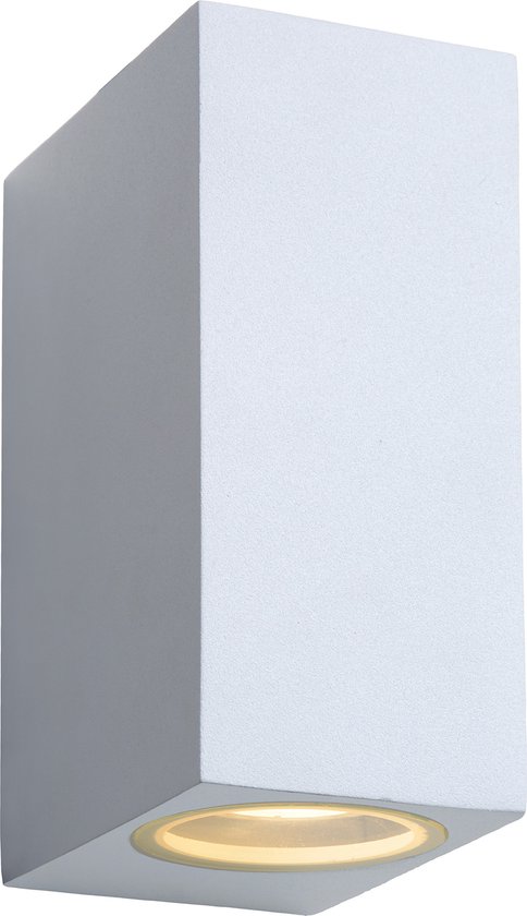 Lucide ZORA-LED - Wandspot / Wandlamp Binnen/Buiten - LED Dimbaar - GU10 (MR16) - 2 × 5W 3000K - IP44 - Wit