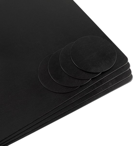 Lederfabrik Garnier® Placemats en onderzetters, set van 4, afwasbaar