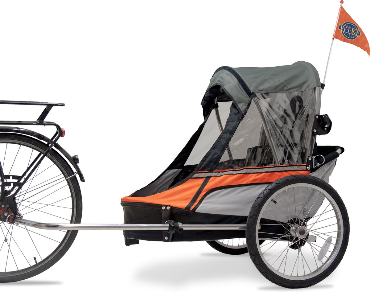 Wike Premium Double - Inclusief Wandel en Jogging Wiel - Orange/Grey