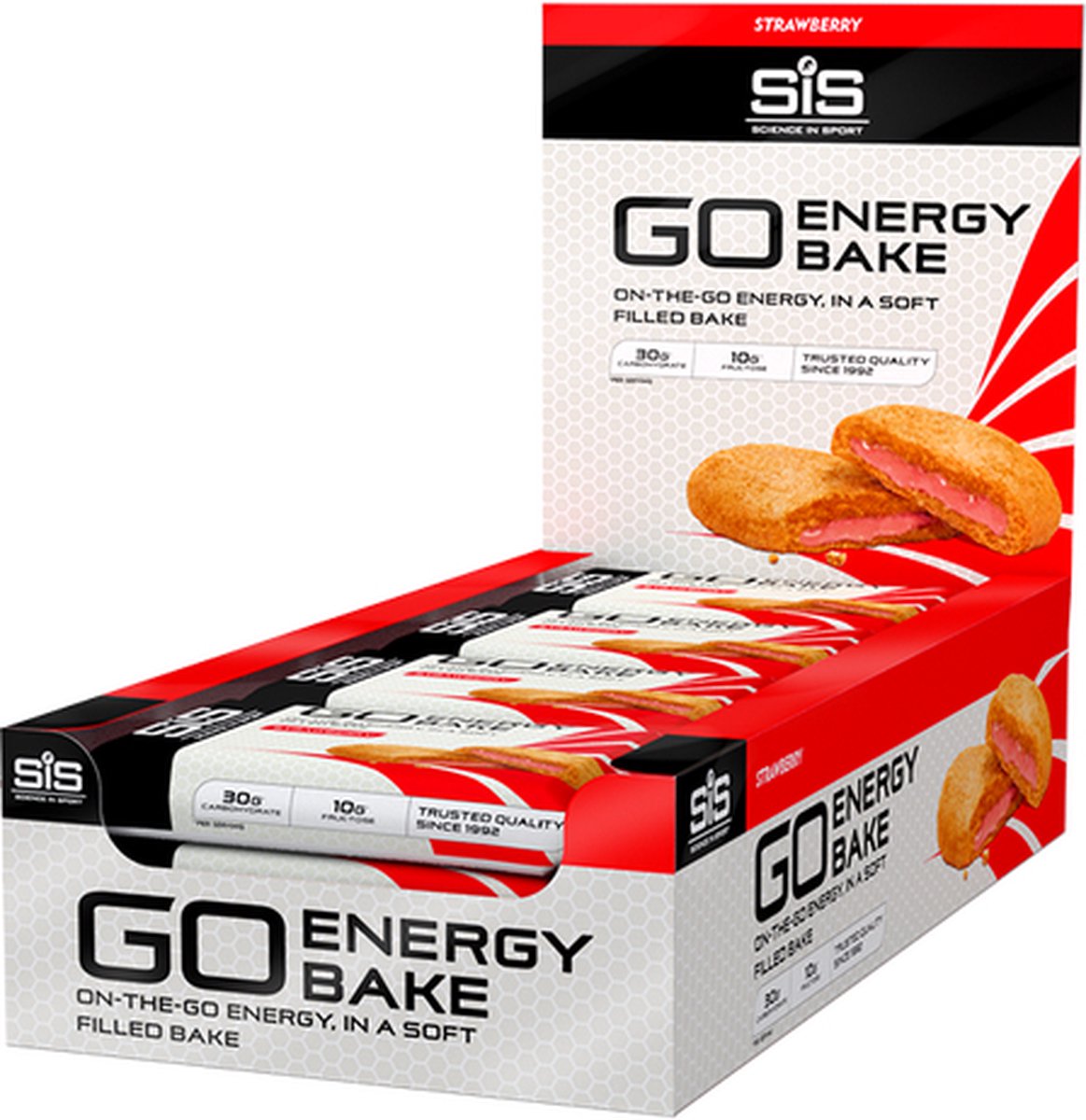 Goedkoopste Science in Sport - SIS GO Energy Bake Bar - Strawberry Smaak - Energiereep - 30g Koolhydraten & 10g Fructose - 12 x 50 gram