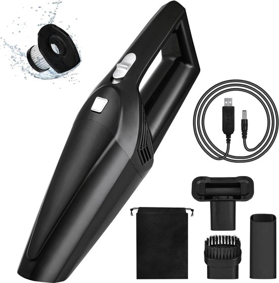 9000Pa Snoerloze Handheld Vacuum Cleaner 120W Zwart - 9000Pa - €52,95