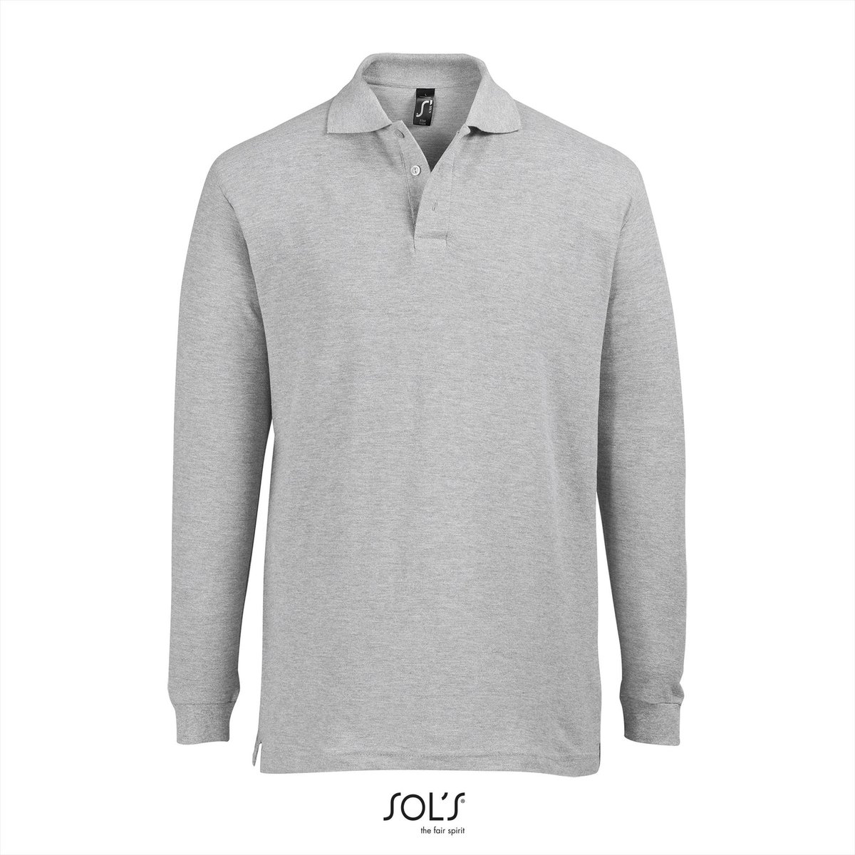 SOL'S Long Sleeve Polo Star L539 - Grey Melange - L