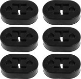 GZLCEU 6 stuks rubberen uitlaathangers, 2 gaten, 12 mm, houder, universeel, voor auto's, uitlaatpijp, geluidsdemper, 73,5 x 47,3 x 21 mm