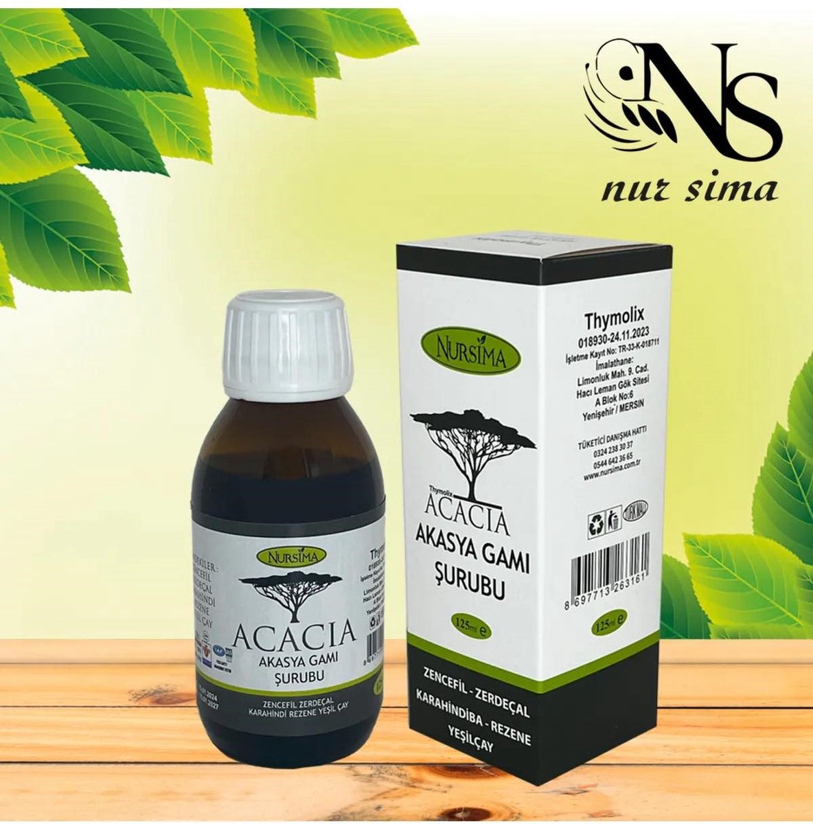 Goedkoopste Nursima Acacia Akasya Gum Siroop 125 ml