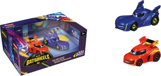 Carrera Speelgoedvoertuig - Pull and Speed - Batwheels - BAM vs. RED - Pull-Back Auto#039 TwinPack Terugtrekauto