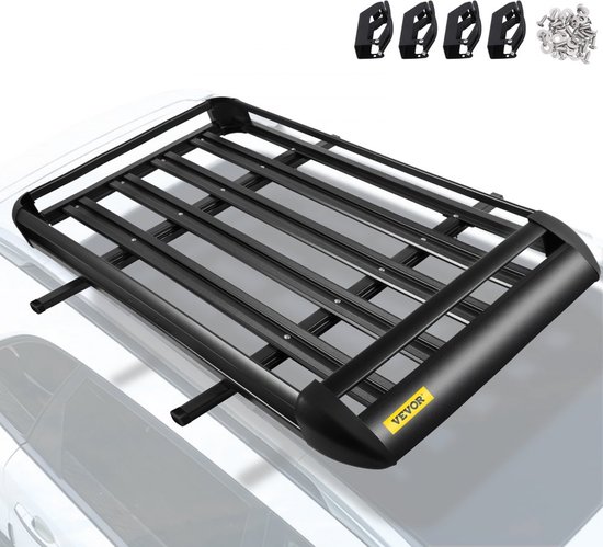 Vevor - Galeries de toit - Barres de toit - Universel - Barres de toit Voiture - Porte-bagages - Zwart - Aluminium - 127x90x14 cm - Porte-bagages - 100 KG