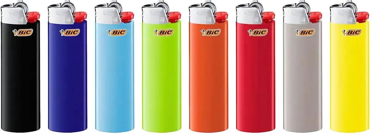 Goedkoopste BIC® Maxi J26 Vuursteen aansteker - willekeurige kleuren - 8 stuks