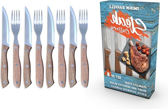 Tramontina Churrasco Premium Rio Grande steakbestekset bruin 4-delig Tramontina Churrasco Premium Rio Grande steakbestekset bruin 4-delig