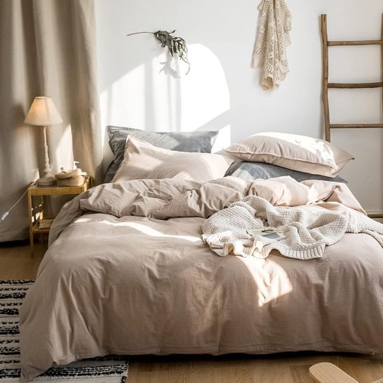 VEL VET HOME Deluxe Beddengoed, 140 x 200 cm, katoen, dekbedovertrek, 140 x 200 cm, met kussensloop 80 x 80 cm, hoge kwaliteit beddengoedset met ritssluiting, 100% katoen, made in EU, zwart