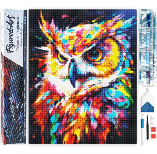 Diamond Painting - Kleurrijke Abstracte Tijger - Figured'Art