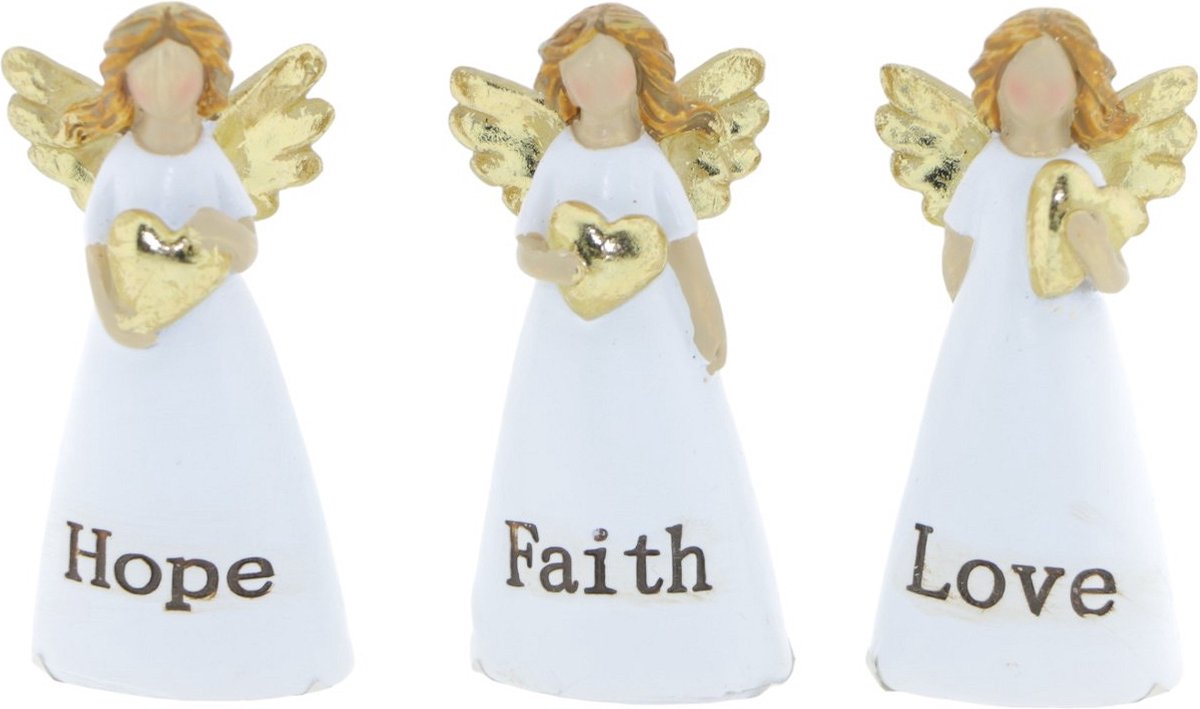 Home Society - Engeltjes - Staand - Hope, Faith, Love - 3 Stuks