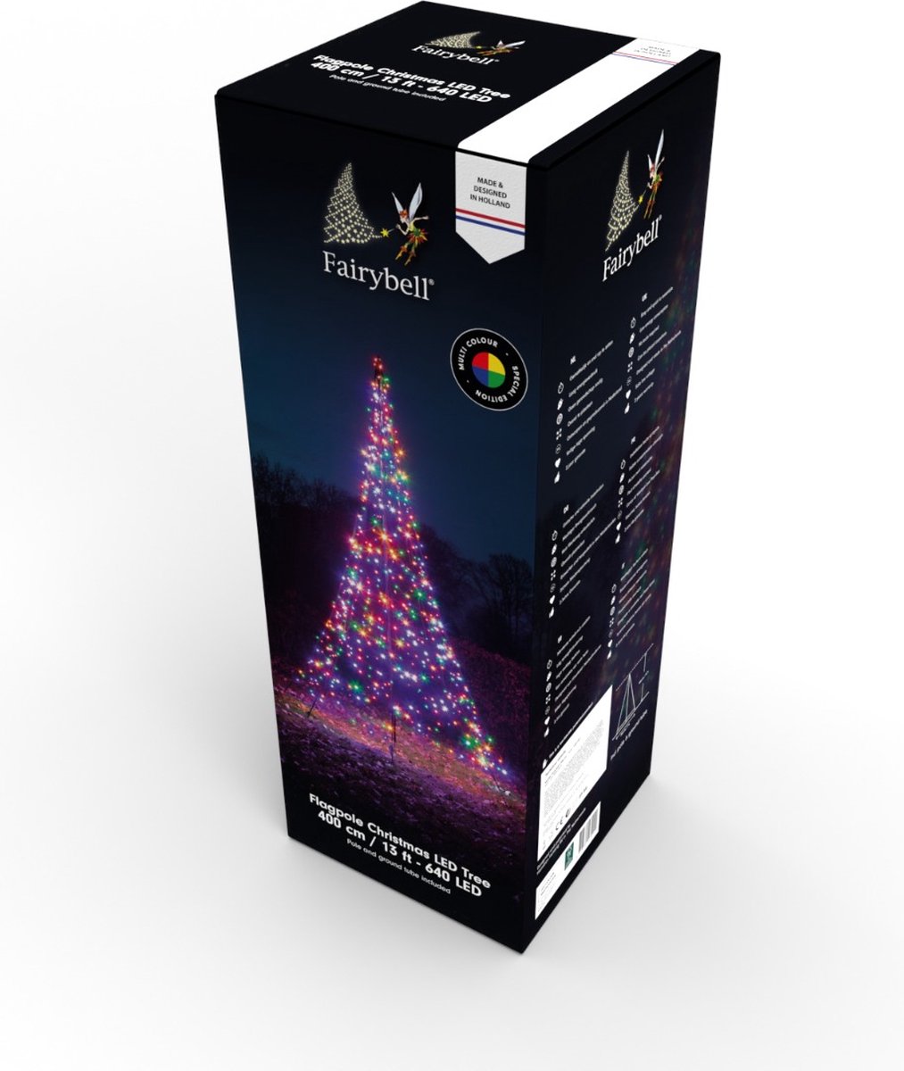 Fairybell Luminous Switch - LED Kerstboom voor buiten in de vlaggenmast