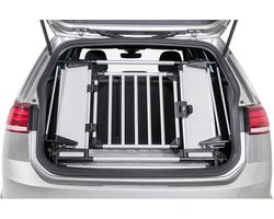 Trixie kofferbak hek aluminium / kunststof grijs / zwart (94-114X69 CM)