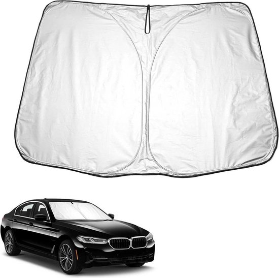 Auto Zonnescherm - Zonwering Auto Compatibel Met BMW 5 Serie G30 G31 G38 2018-2024 - Opvouwbare Auto Parasol Voorruit - UV Bescherming, Stofbescherming - Houdt De Auto Koel - Gemakkelijk Te Gebruiken En Op Te Bergen - Zilver
