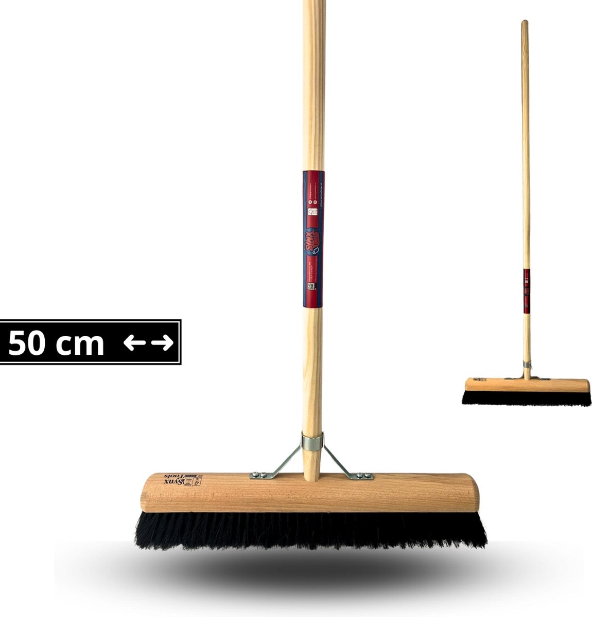 Goedkoopste Synx Tools Zachte bezem Zaalveger 50cm Binnen bezem - Paardenhaarmix - Binnenbezem - Kamerveger - Zachte bezem 50 cm - Bezemsteel - Besem Veger schoonmaken - Bezems Binnen - Bezem zacht met Steel 150 cm