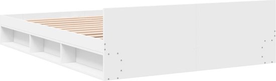 Cadre de lit vidaXL avec tiroirs en bois blanc 160 x 200 cm