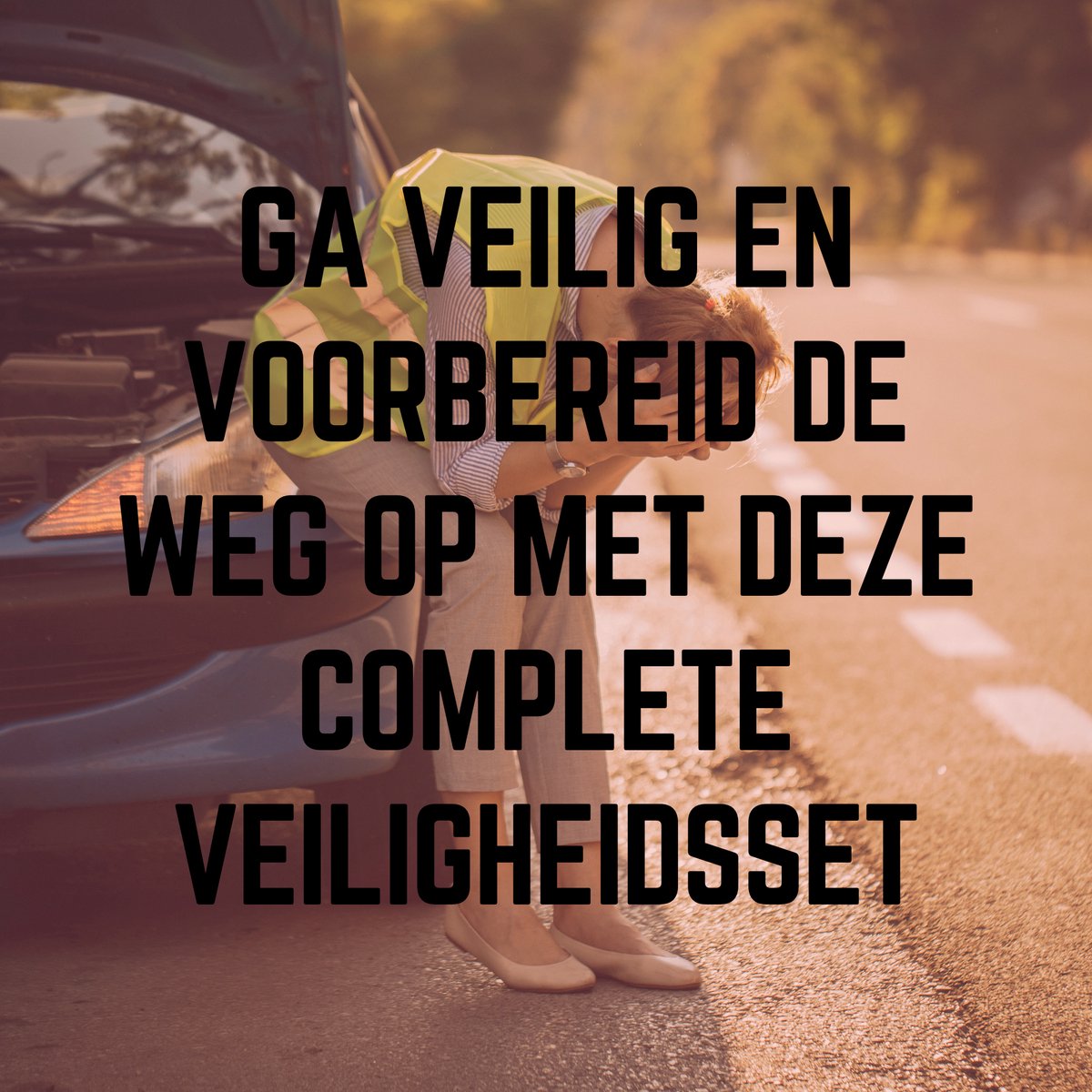 5-delige Auto veiligheidsset met Tas - Veilig onderweg pakket - Gevarendriehoek - Verbanddoos - Veiligheidshesjes - Tekentang – foto 5