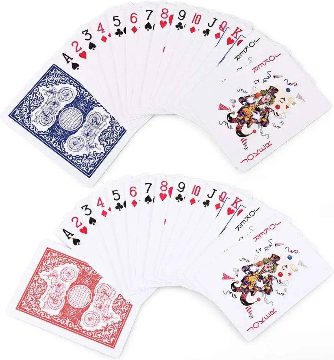 Boncy® Hoge Kwaliteit Speelkaarten - 2 Sets - Rood & Blauw Kaartspel - Plastic Coated Kaarten - Spelkaarten Pokerkaarten - Playing Cards voor Poker of Drankspel Volwassenen — afbeelding 7