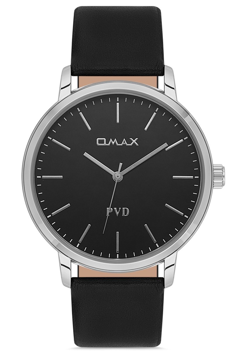 OMAX 00PR0039I002 Quartz Horloge - Heren - Leer - Waterdicht
