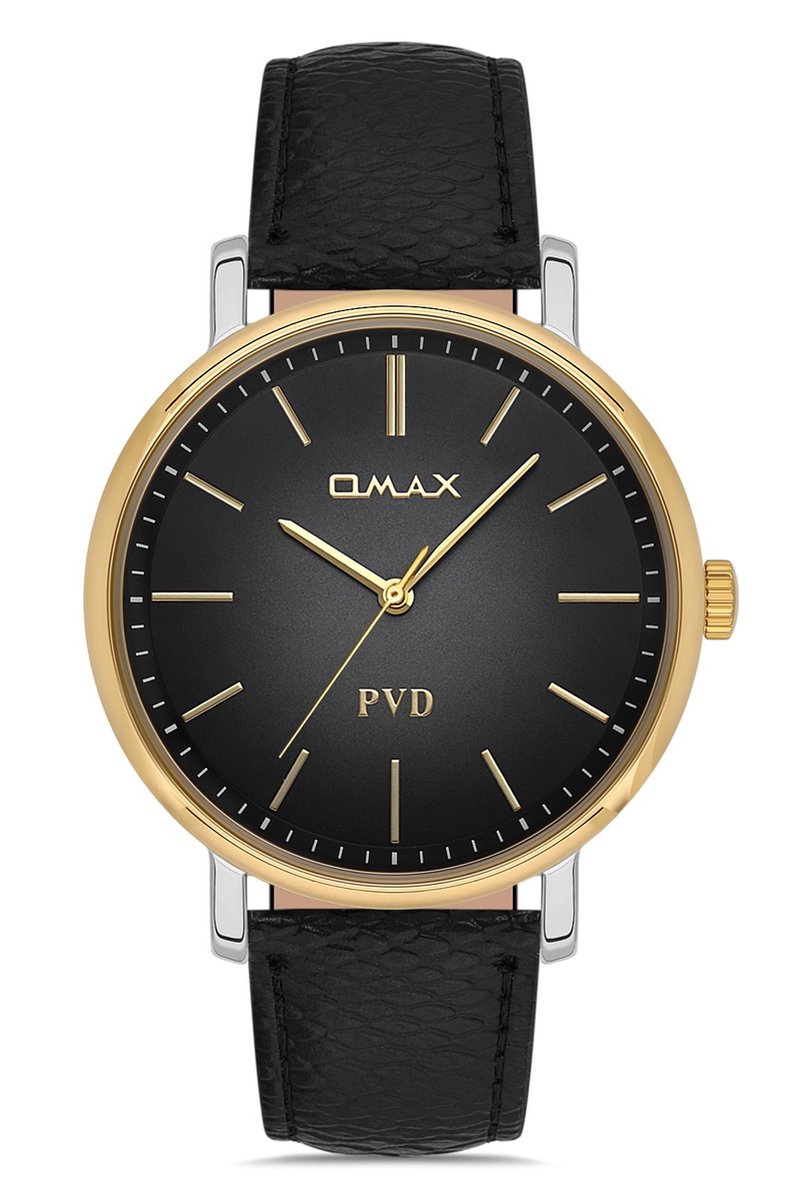 OMAX 00PR0049N002 Quartz Horloge - Heren - Leer - Waterdicht
