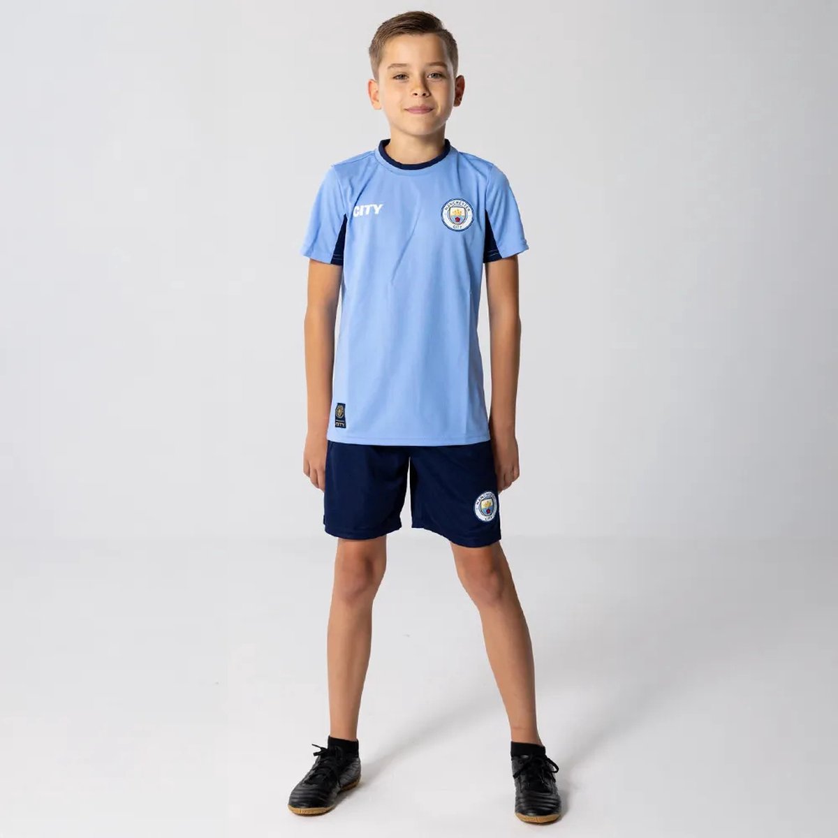 Manchester City Voetbaltenue Kinderen - Maat 152 - Voetbalkleding Kinderen - Shirt en Broekje - Jongens en Meisjes - Unisex - Blauw - 100% Polyester