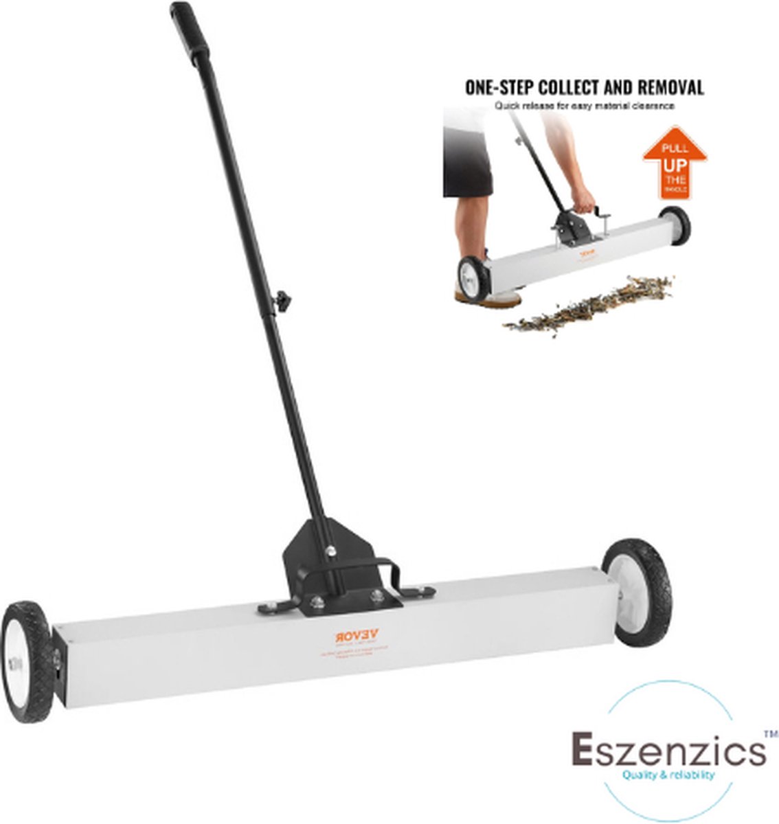 Goedkoopste Eszenzics™ Magnetische Veegmachine Pro5 - Industriële Professionele Magneetbezem - Extra Sterk - 75cm breed - Bezem tbv metalen - Voor Binnen en Buiten