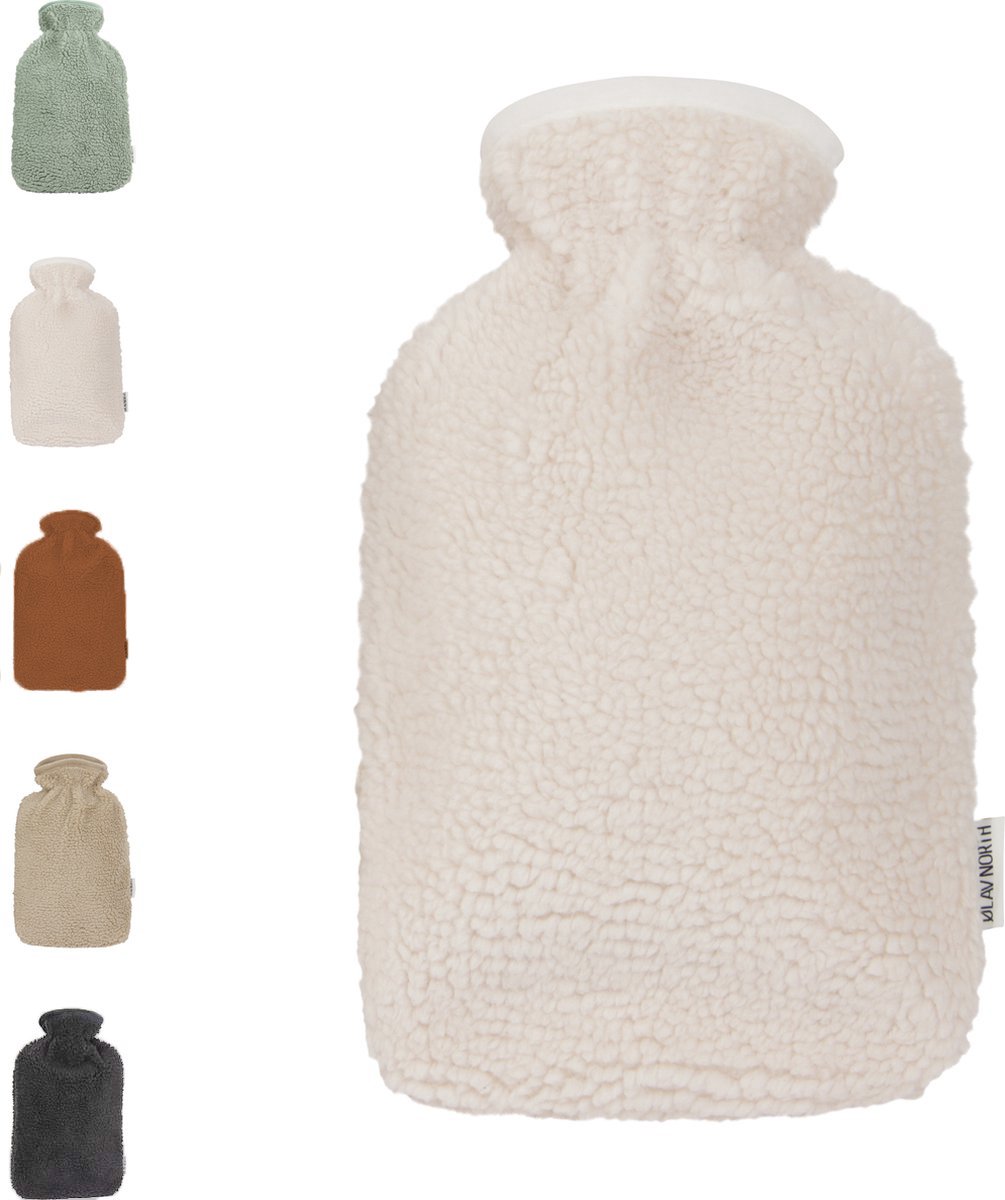 Goedkoopste Ølav North – Kruik met Teddy Hug hoes - Tot 6 uur warmte - Warmwaterkruik - 1.8 liter – Alpine White - Cadeau voor haar, vrouw, vriendin
