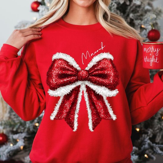 Kersttrui voor dames-foute kerst sweater-kerst 2024-met eigen naam