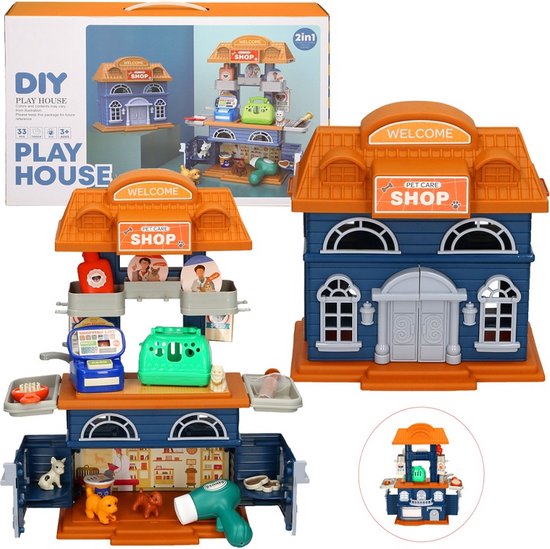 Woopie Dierenarts Speelset - Dierenarts Speelgoed - Rollenspel voor kinderen - Dierenarts - Dierenwinkel - 33 stuks