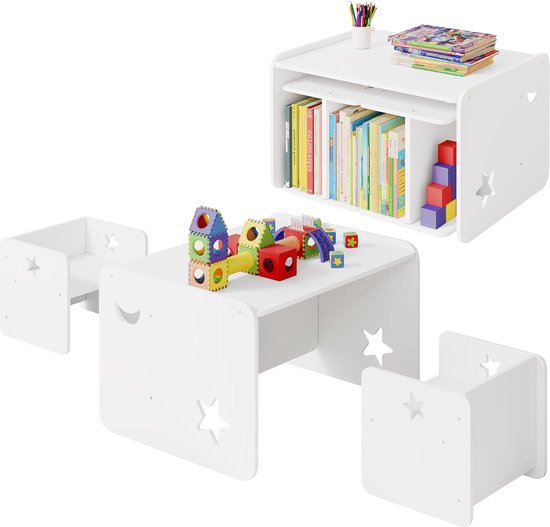 kindermeubelset met tafel en 2 stoelen met blokken voor het bouwen van kindermeubelset met tafel en 2 stoelen met blokken voor het bouwen van