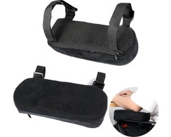 2-delige set - Armkussens voor bureaustoelen - Armkussens - Armhoezen voor zitting - Armkussens voor elleboogstoelen van traagschuim - Verlicht de armdruk - Geavanceerde ergonomie - Zwart